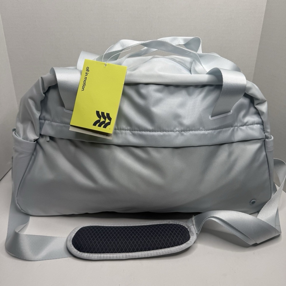 All in Motion Large Duffel Bag Water Repellent Gym Travel Light Gray NEW